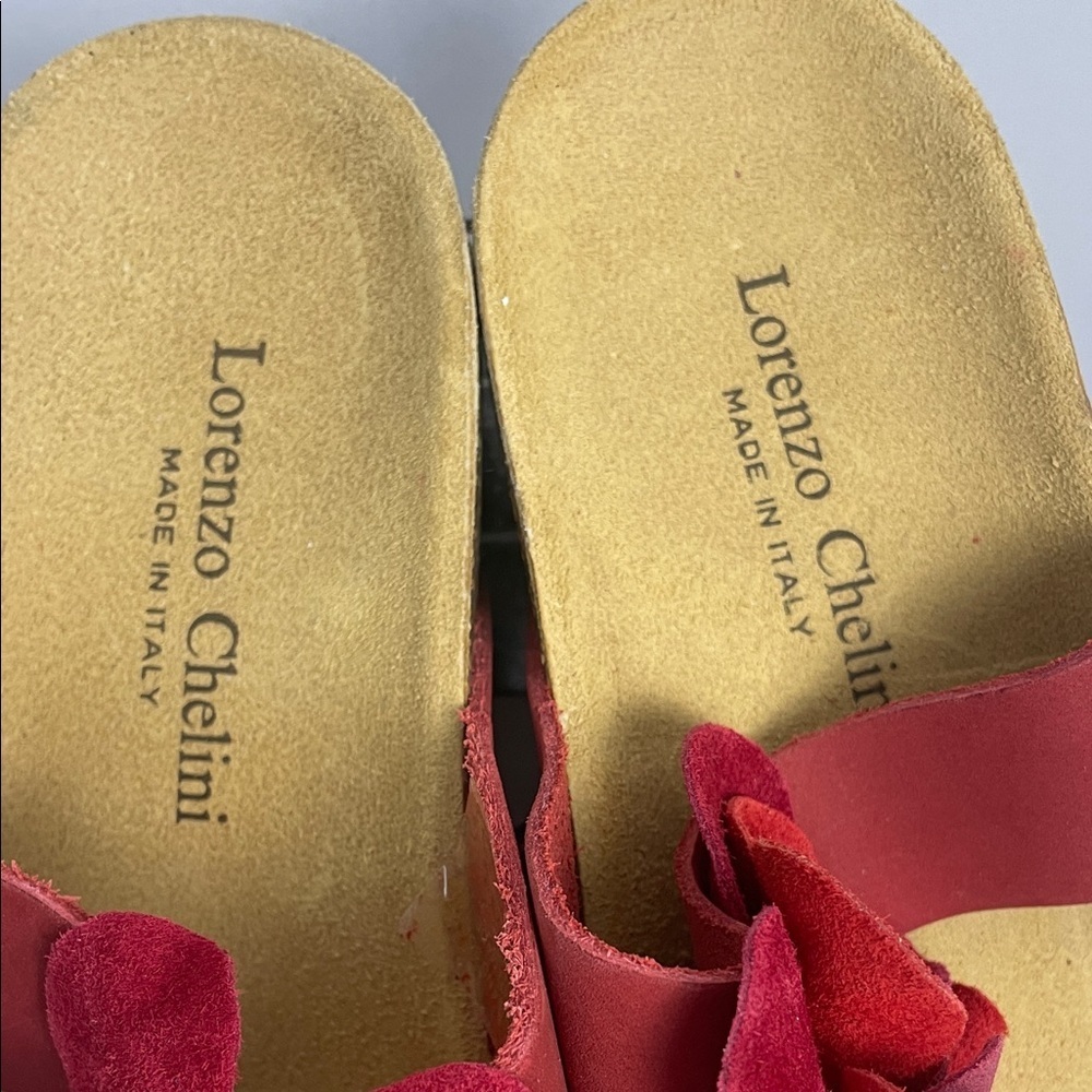 Lorenzo Red Floral Women's Sandals size 6 - Picture 2 of 4
